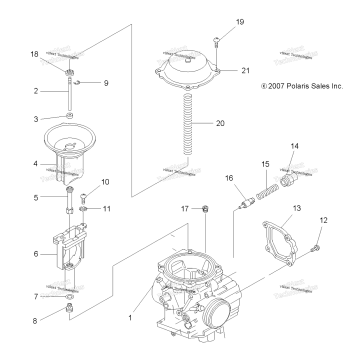 ENGINE, CARBURETOR UPPER