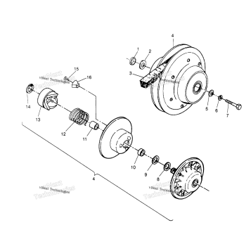 DRIVEN CLUTCH ASSEMBLY 2X4 300