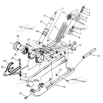 SWING ARM WELDMENT 6X6 400L U.S. , SWEDISH S958740 & NO (4930273027D002)