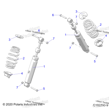 SUSPENSION, FRONT SHOCK A24SHE57FS/S57FS/CS