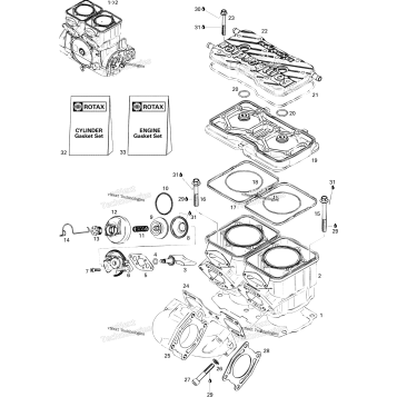 CYLINDER AND EXHAUST MANIFOLD