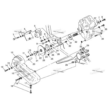 GEARCASE/BRAKE & CHAIN COVER MOUNTING SCRAMBLER