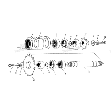 CENTER TIGHTENER ASSEMBLY 6X6 400L, SWEDISH & NORWEGIAN N948740