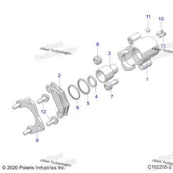 BRAKES, REAR CALIPER