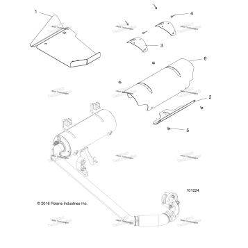 ENGINE, EXHAUST SYSTEM, SHIELDS