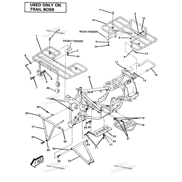 FRAME ASSEMBLY WITH RACKSTRAIL BOSS
