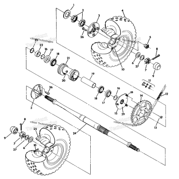 REAR WHEEL DRIVE ASSEMBLY 350 2X4