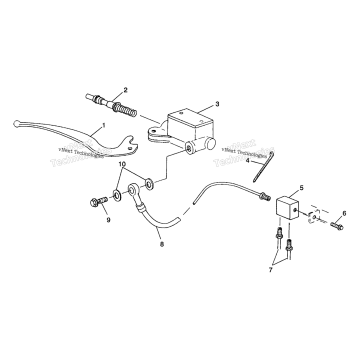 CONTROLS RH MASTER CYLINDER/BRAKE LINE 6X6 350L