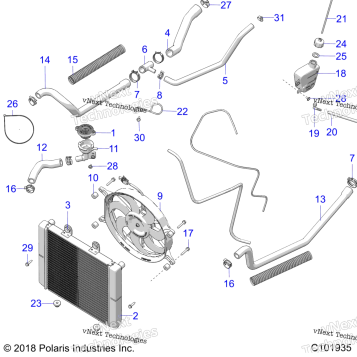 ENGINE, COOLING SYSTEM A19SDE57F1/SDA57F1
