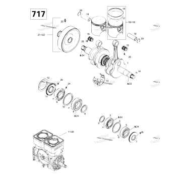 CRANKSHAFT AND PISTONS (717)