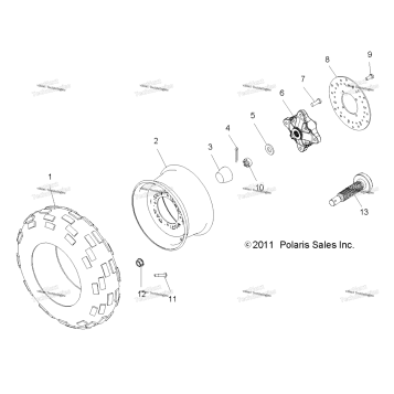 WHEELS, FRONT TIRE & BRAKE DISC