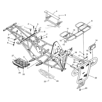 BUMPER/RACK MOUNTING 6X6 400L U.S. , SWEDISH S958740 & NORWEGIA