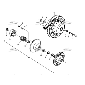 DRIVEN CLUTCH ASSEMBLY 2X4 400L