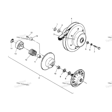 DRIVEN CLUTCH ASSEMBLY SPORT 400L