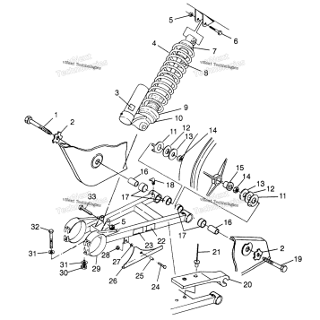 SWING ARM/SHOCK MOUNTING SCRAMBLER 500