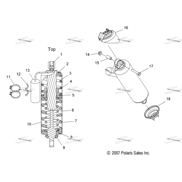 SUSPENSION, SHOCK, REAR TRACK (7043216)(LX) S08PD7FS (49SNOWSHOCKREAR7043216LX)