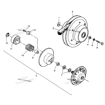 DRIVEN CLUTCH ASSEMBLY 4X4 250