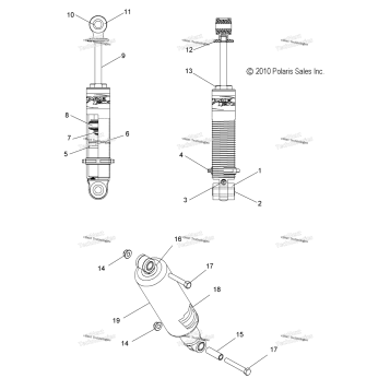 SUSPENSION, SHOCK, FRONT TRACK (49SNOWSHOCKFRONT)
