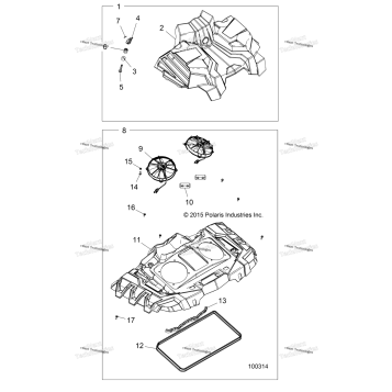 ENGINE, COOLING SYSTEM, FANS AND SHROUDS