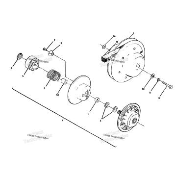 DRIVEN CLUTCH ASSEMBLY 250 4X6