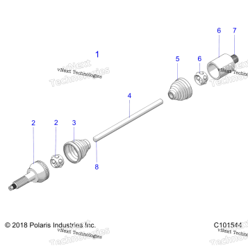 DRIVE TRAIN, REAR DRIVE SHAFT A19SDE57F1/SDA57F1