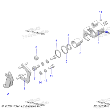 BRAKES, BRAKE CALIPER, REAR