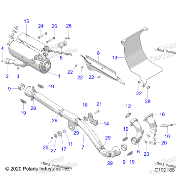 ENGINE, EXHAUST A19SDE57F1/SDA57F1