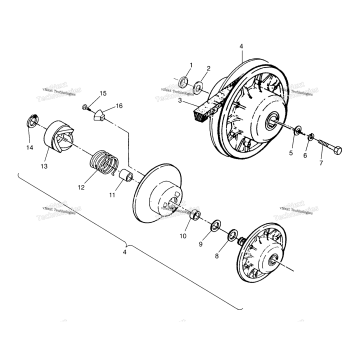 DRIVEN CLUTCH ASSEMBLY SPORTSMAN 4X4
