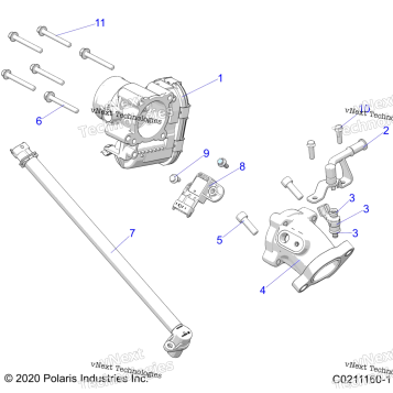 ENGINE, THROTTLE BODY & FUEL RAIL, EVAP A20SEG57B1/B4