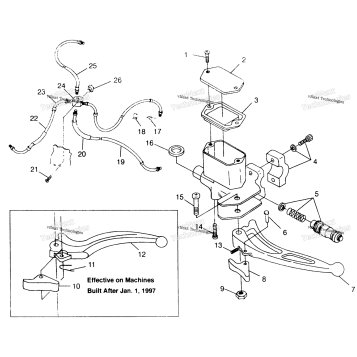 CONTROLS MASTER CYLINDER/BRAKE LINE BIG BOSS 6X6 400L