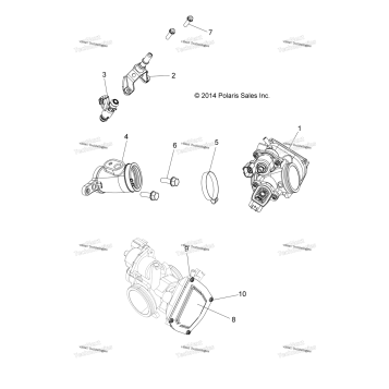 ENGINE, THROTTLE BODY AND FUEL RAIL