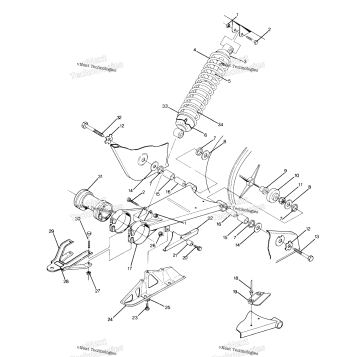 SWING ARM WELDMENT & REAR SHOCK ASSEMBLY