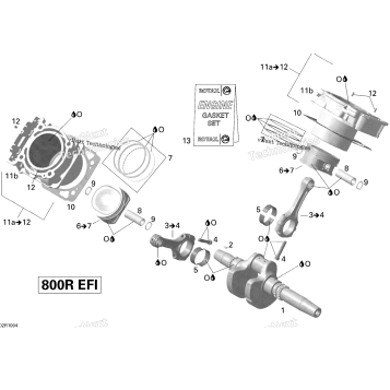 CRANKSHAFT, PISTON AND CYLINDER V1_STD, XT, XTP