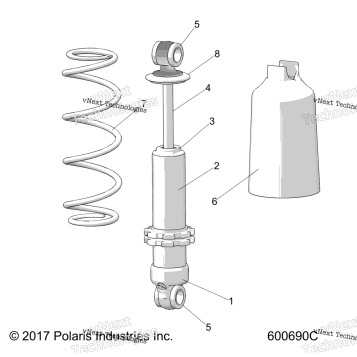 SUENSION, SHOCK, FRONT TRACK S20FJB8 ALL OPTIONS (600690C)