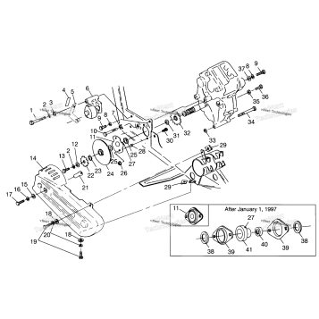 GEARCASE/BRAKE & CHAIN COVER MOUNTING SCRAMBLER 400L