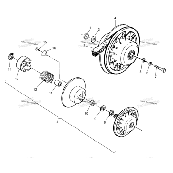 DRIVEN CLUTCH ASSEMBLY 2X4 300