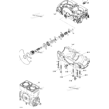 CRANKCASE AND ROTARY VALVE