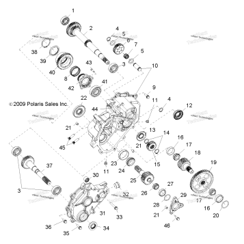 DRIVE TRAIN, MAIN GEARCASE INTERNALS 1 (49RGRTRANSINTL10RZRS)