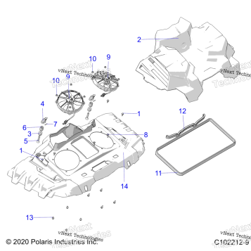 ENGINE, COOLING SYSTEM, FANS AND SHROUDS