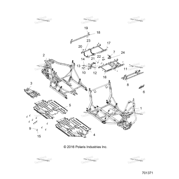 CHASSIS, MAIN FRAME AND SKID PLATES R18RHE99BK/KBS