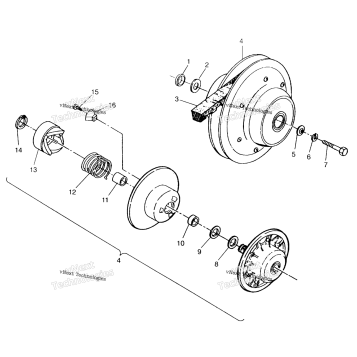 DRIVEN CLUTCH ASSEMBLY SWEDISH 4X4 400L