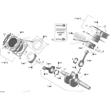 CRANKSHAFT, PISTON AND CYLINDER