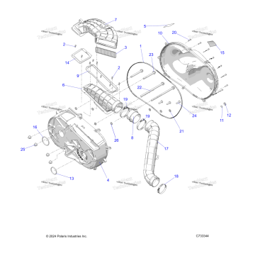 DRIVE TRAIN, CLUTCH COVER AND DUCTING