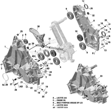 01 ROTAX - GEARBOX - HOUSING - 600 ACE