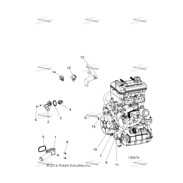 ENGINE, COOLING, THERMOSTAT & BYPASS