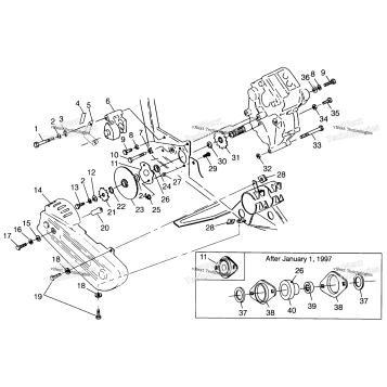 GEARCASE/BRAKE & CHAIN COVER MOUNTING SCRAMBLER 500