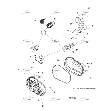 DRIVE TRAIN, CLUTCH COVER AND DUCTING