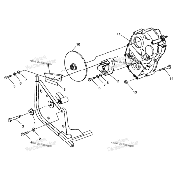 GEARCASE/REAR BRAKE MOUNTING TRAIL BOSS