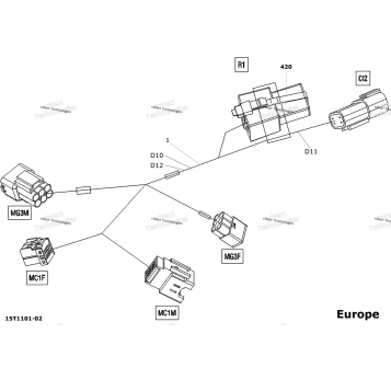 ELECTRICAL HARNESS, FRONT SECTION ADDED EUROPE