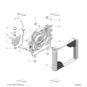 ENGINE, COOLING SYSTEM, RADIATOR, FAN & OVERFLOW BOTTLE